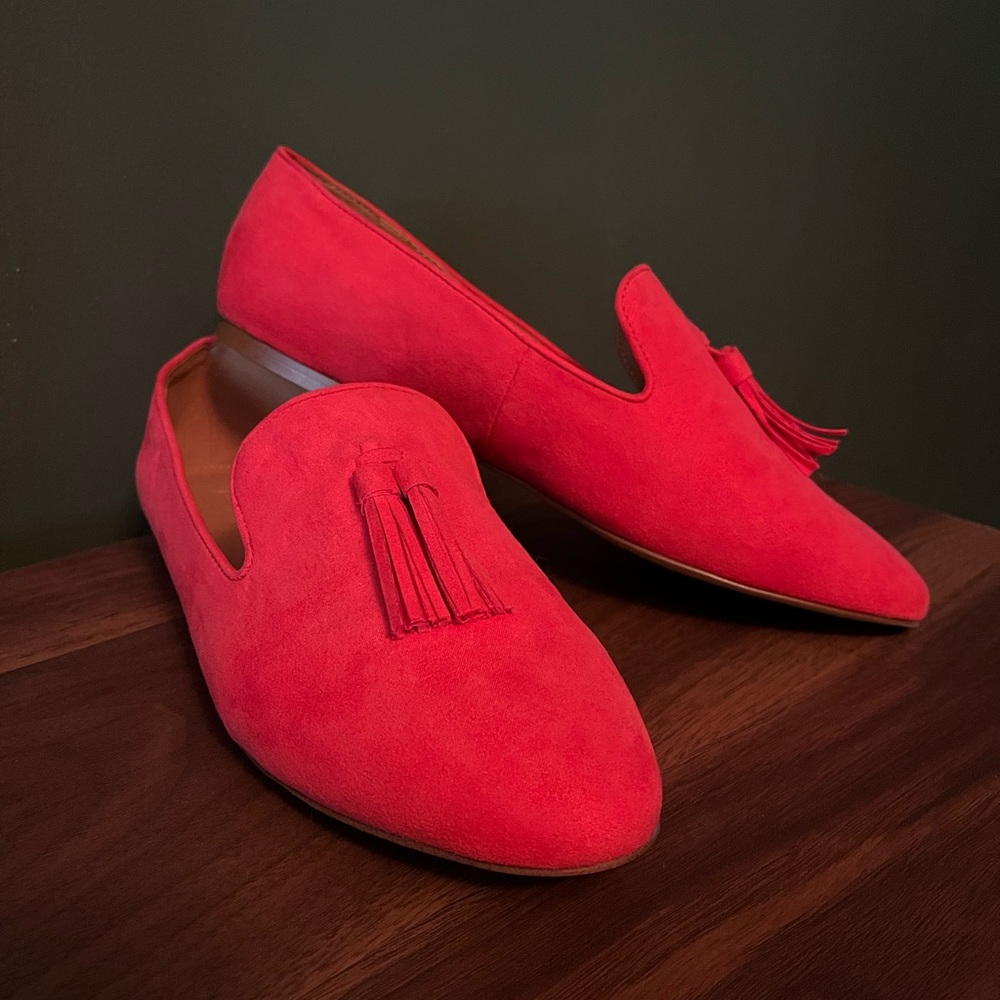 NWOT: J.Crew Red Tassel Loafers Size 10